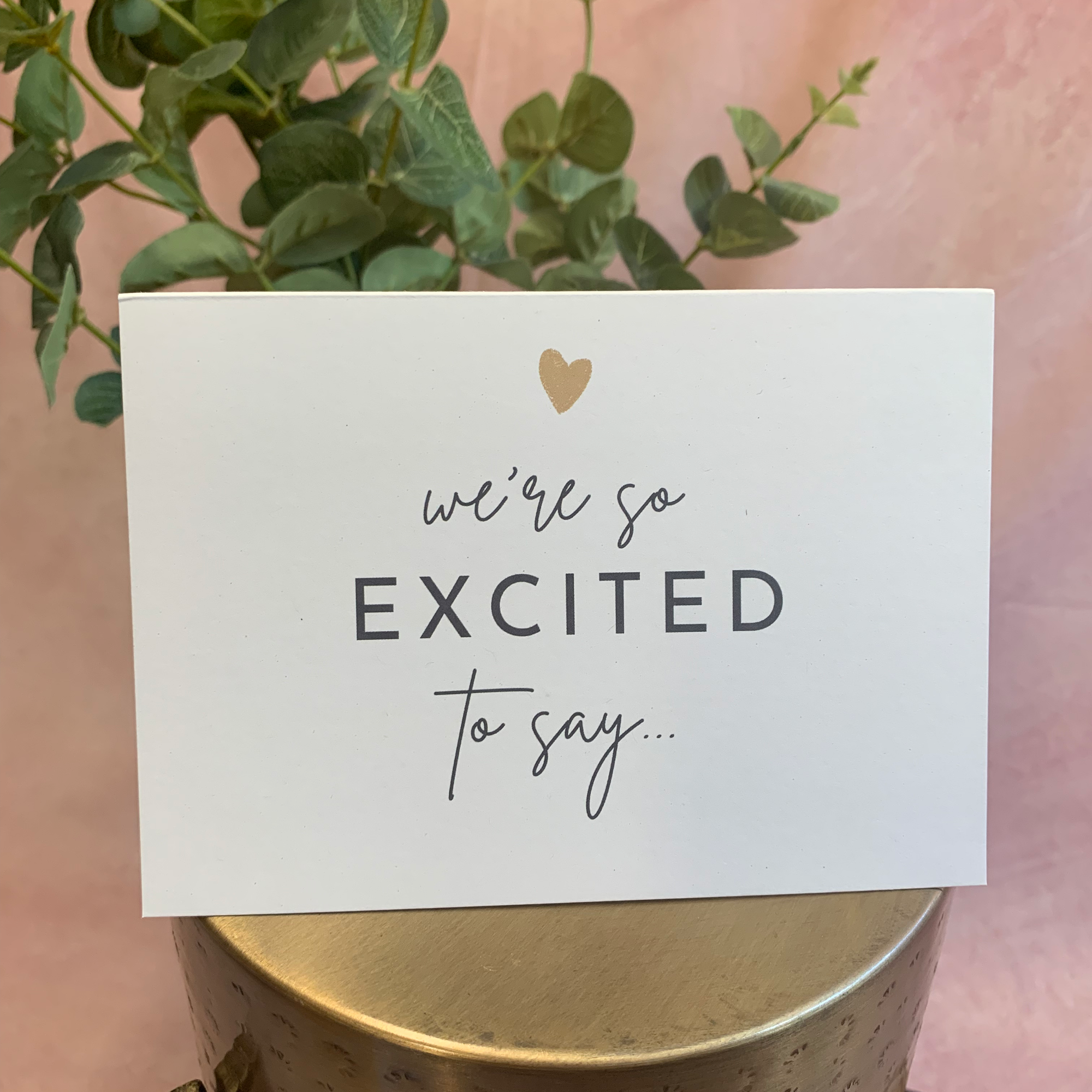 Excited Pregnancy Announcement Greeting Card ☘️