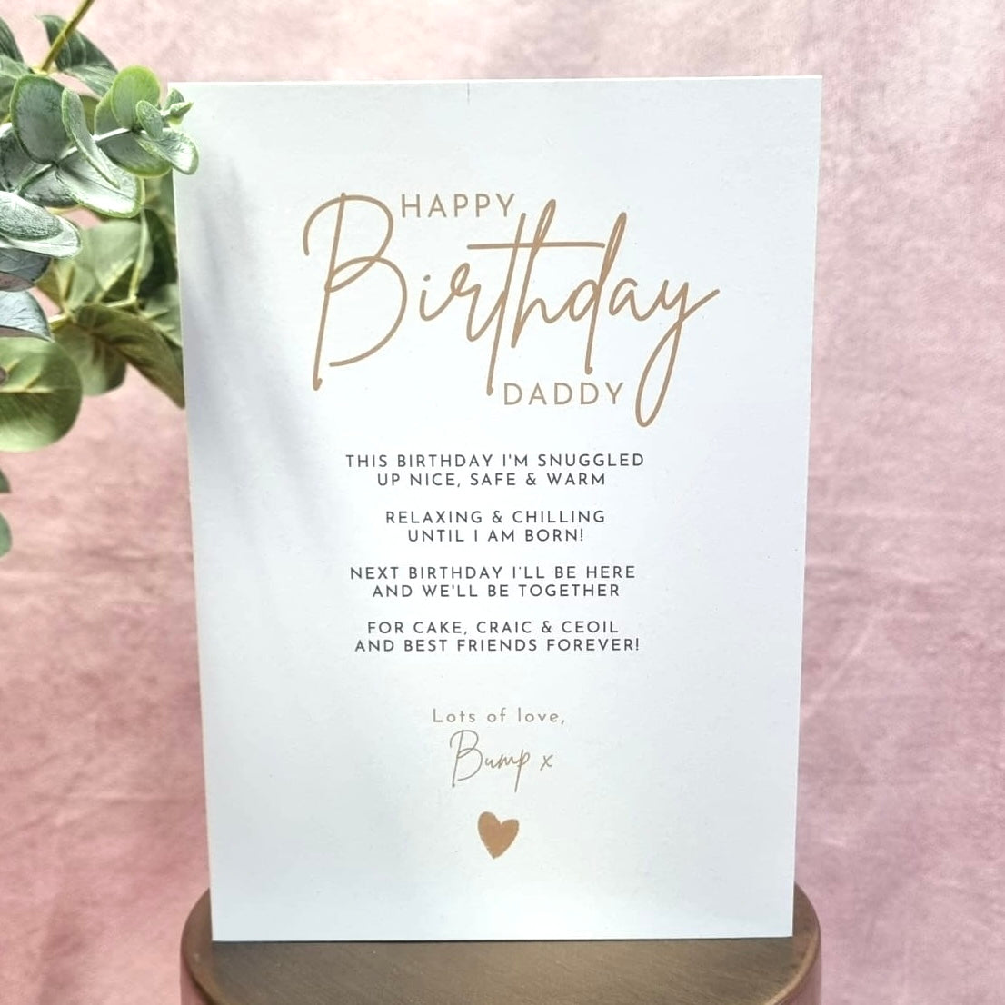 "Happy Birthday, Daddy...from Bump" Greeting Card ☘️
