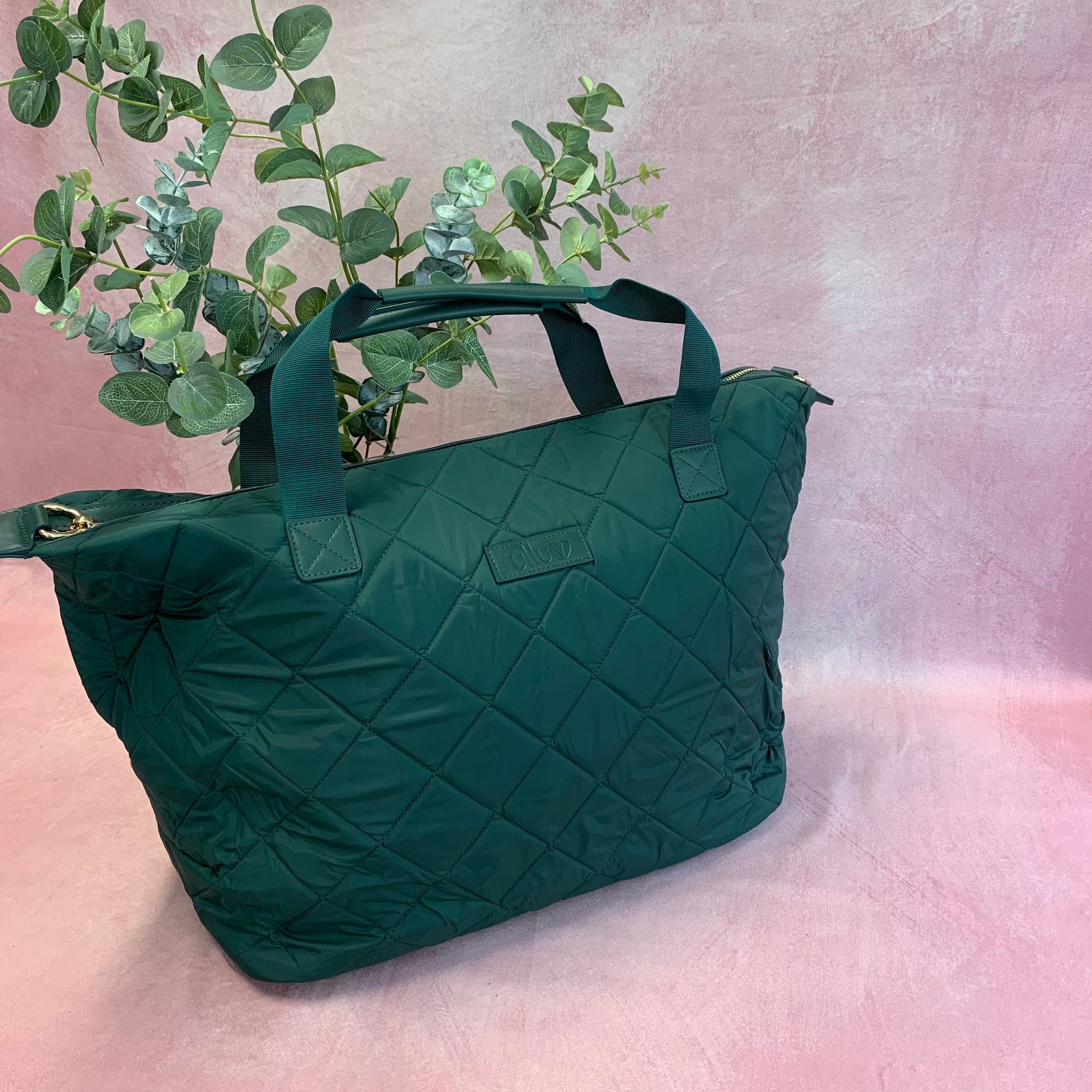 Signature Quilted Medium Holdall - Racing Green