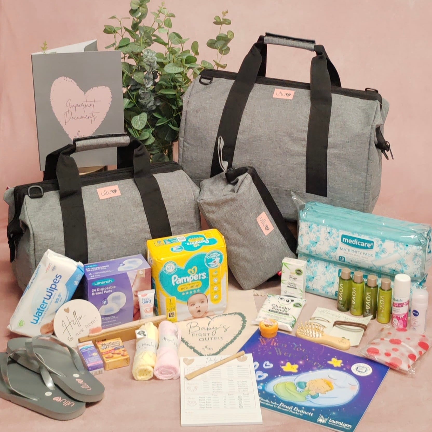 Classic Silver Weave Pre-Packed Maternity Hospital Bags