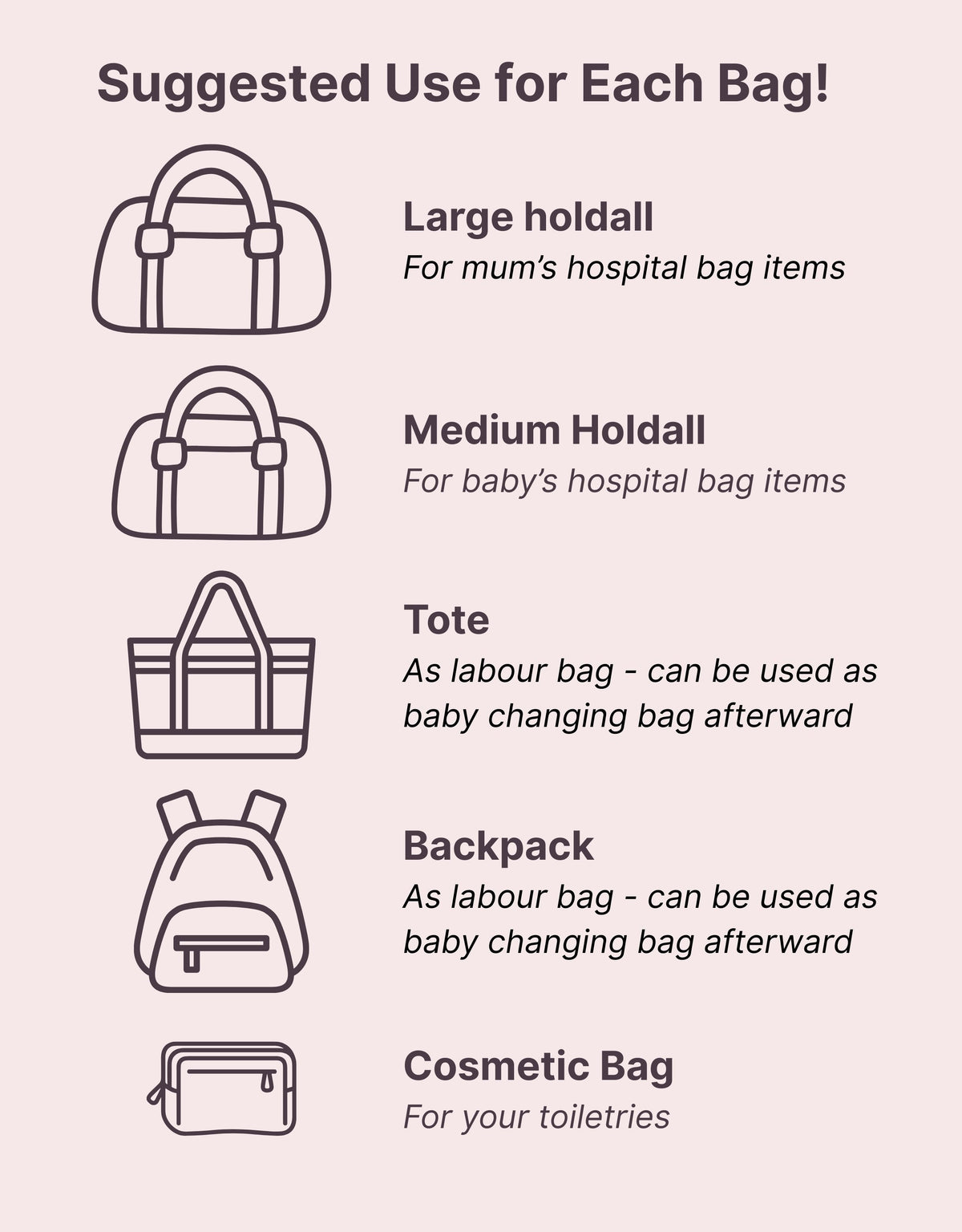 Bronze Pre-Packed Hospital Bag