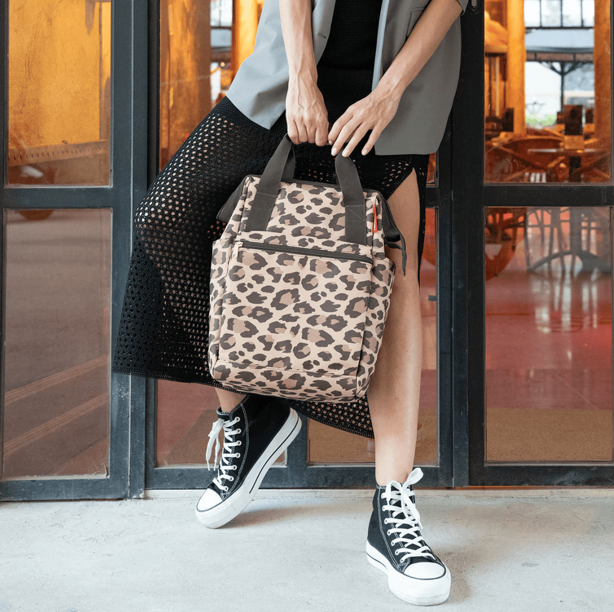 Classic Medium Backpack - Brown Leopard