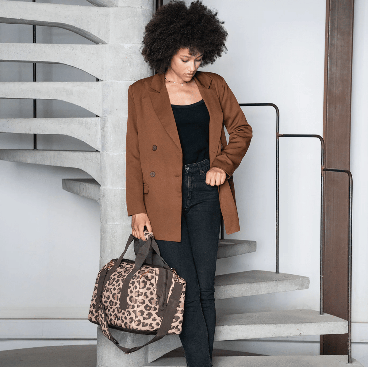 Classic Medium Holdall - Brown Leopard