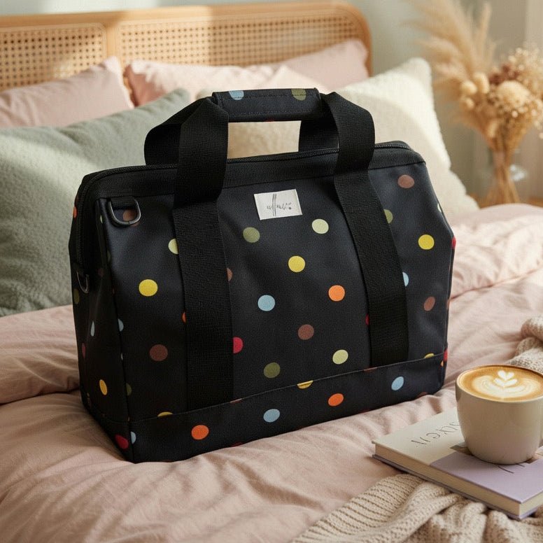 Classic Medium Holdall - Multicoloured Dots
