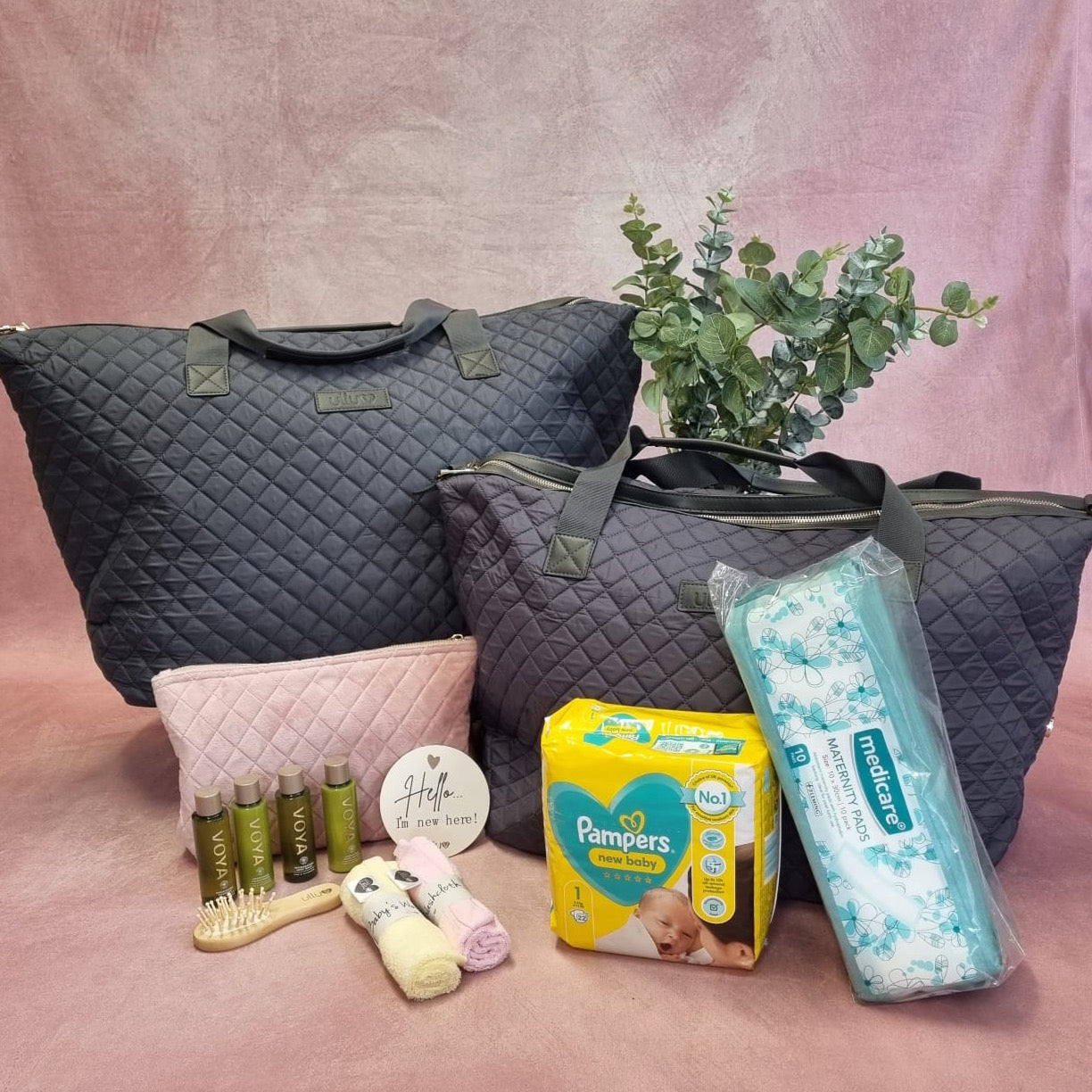 Signature Dark Grey PrePacked Maternity Hospital Bags Ulluv Ltd