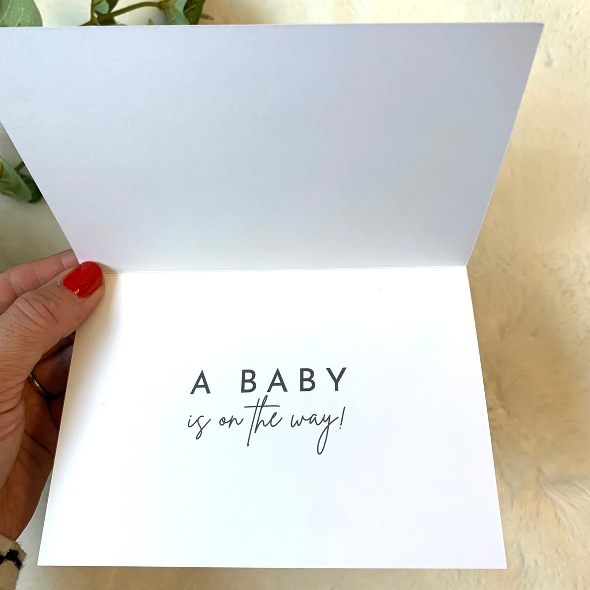 Excited Pregnancy Announcement Greeting Card ☘️