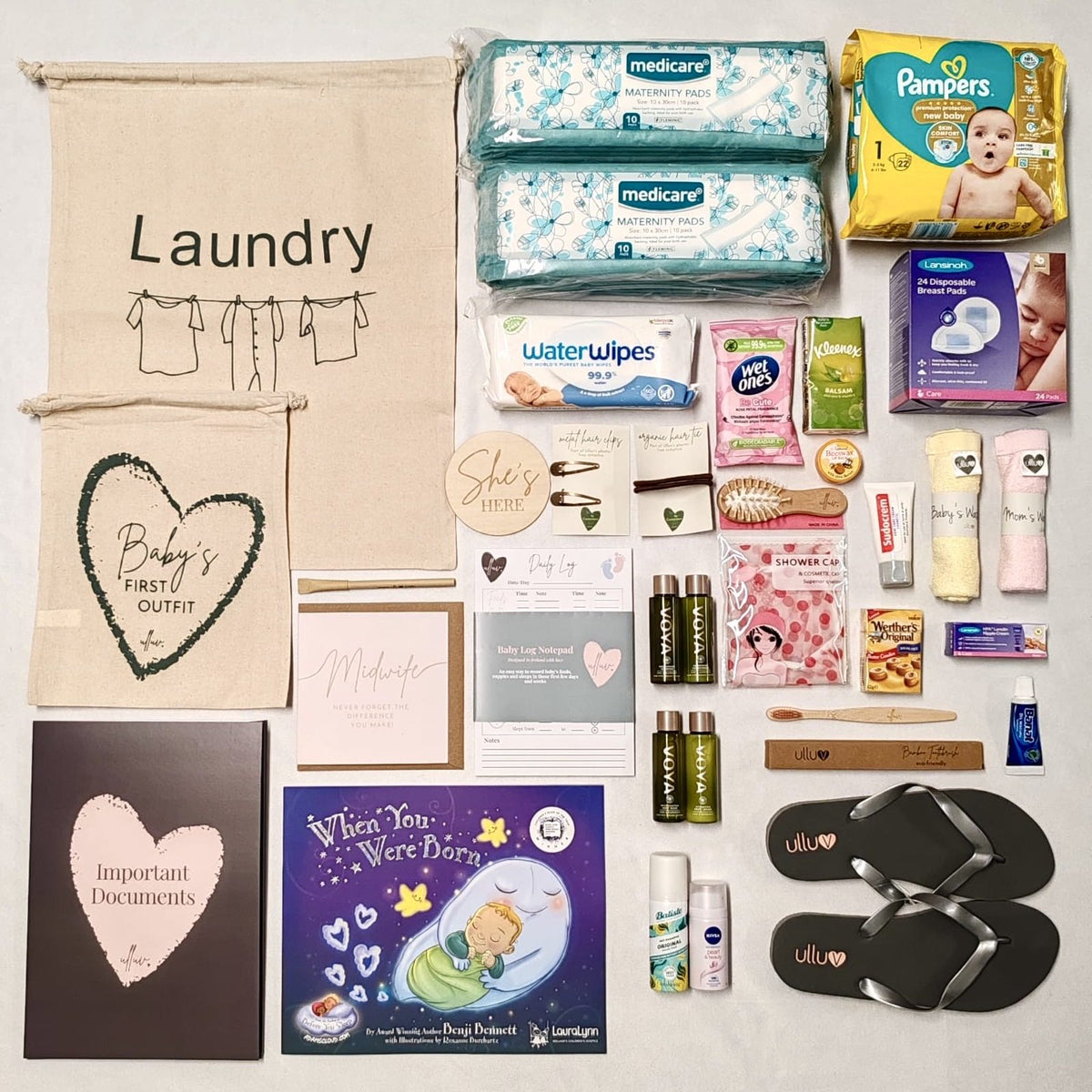 Gold Hospital Bag Contents Pack