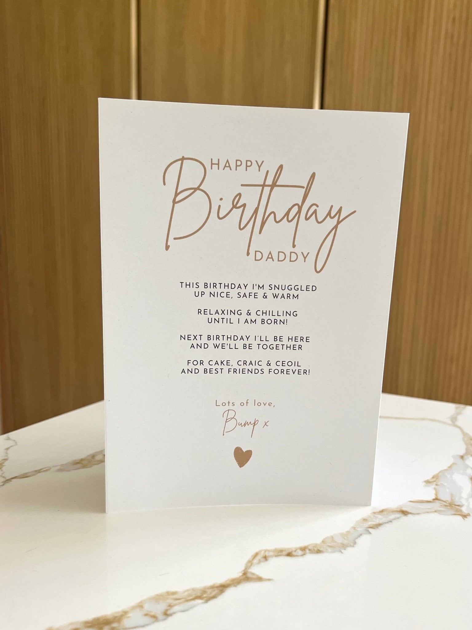 "Happy Birthday, Daddy...from Bump" Greeting Card ☘️