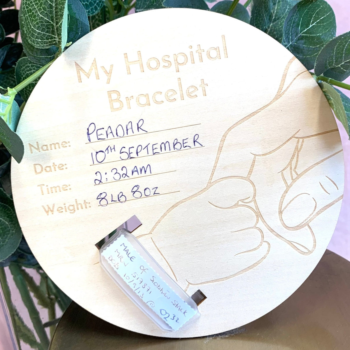 &quot;My Hospital Bracelet&quot; Keepsake Wooden Disc ☘️