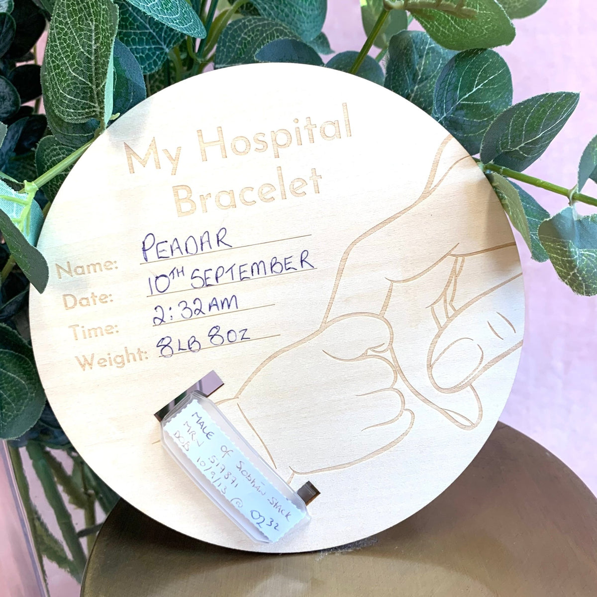 &quot;My Hospital Bracelet&quot; Keepsake Wooden Disc ☘️
