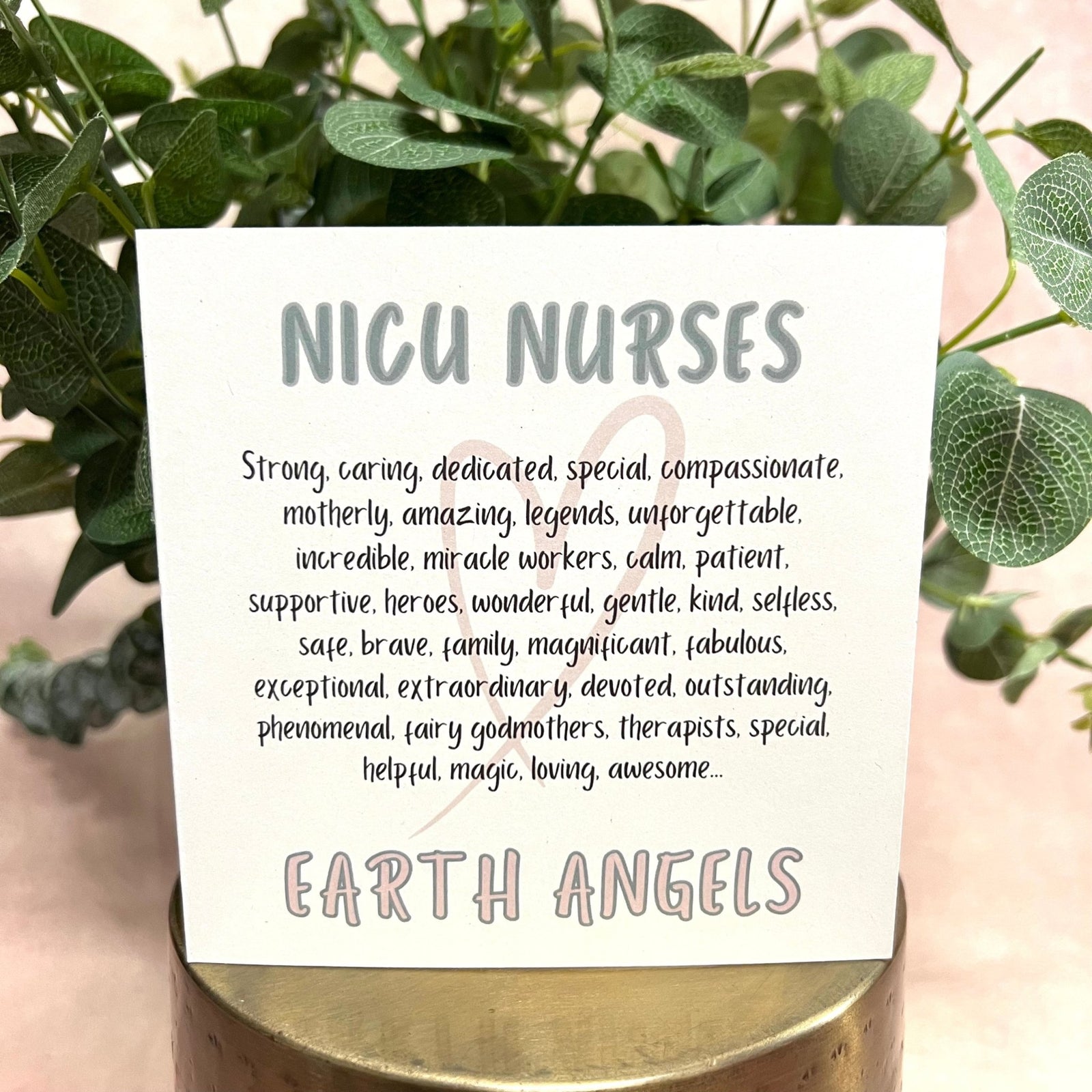 NICU Nurse Thank You Greeting Card (Earth Angels) ☘️