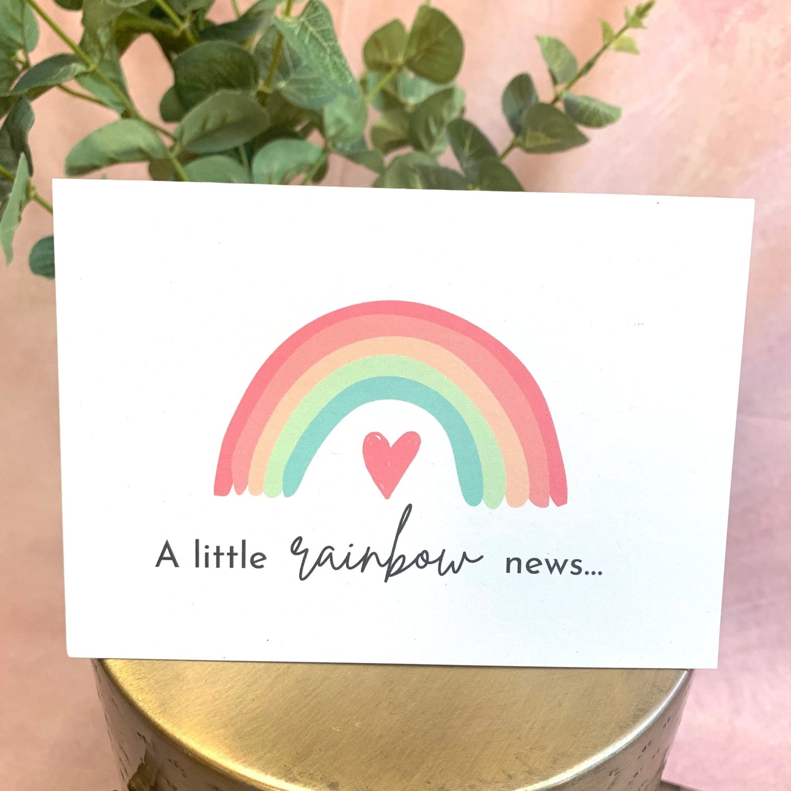 Rainbow Pregnancy Announcement Greeting Card ☘️