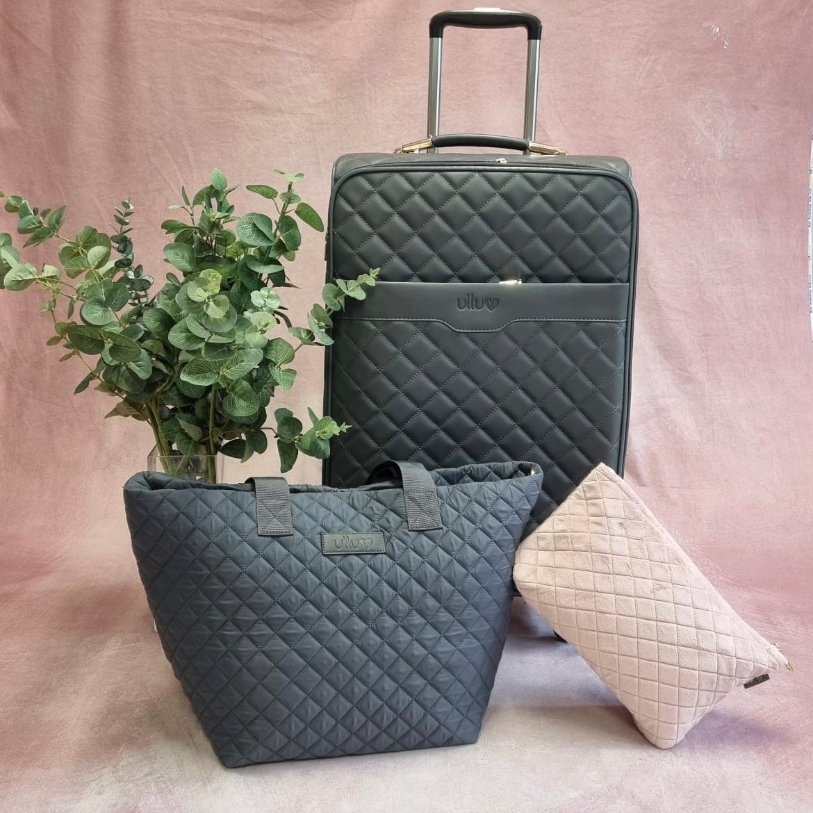 Signature Wheelie Case Set - Dark Grey ☘️