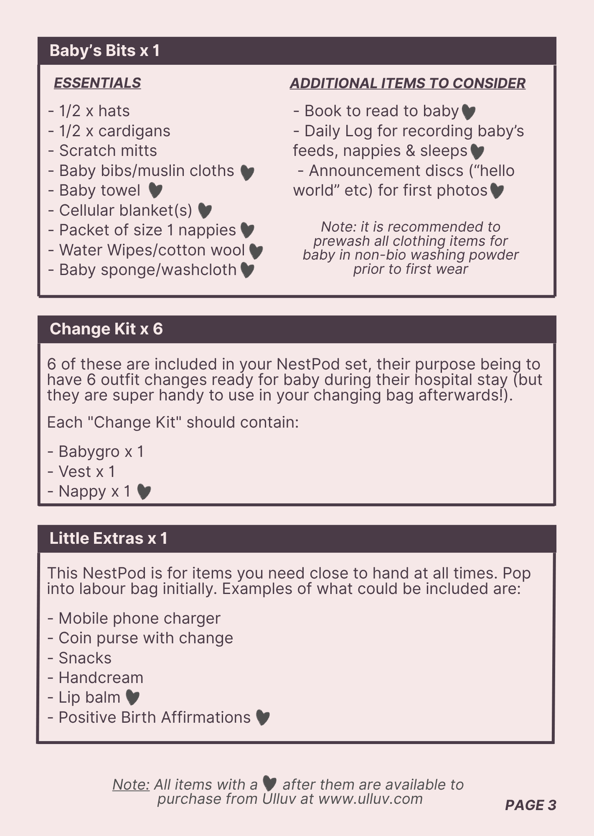 Ulluv NestPods - Premium Hospital Bag Packing Pods  ☘️