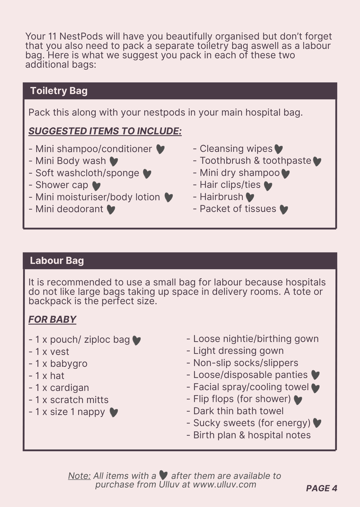 Ulluv NestPods - Premium Hospital Bag Packing Pods  ☘️