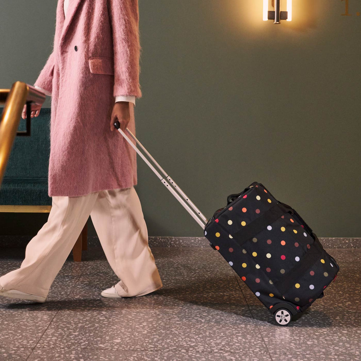 Classic Large Wheeled Holdall - Multicoloured Dots