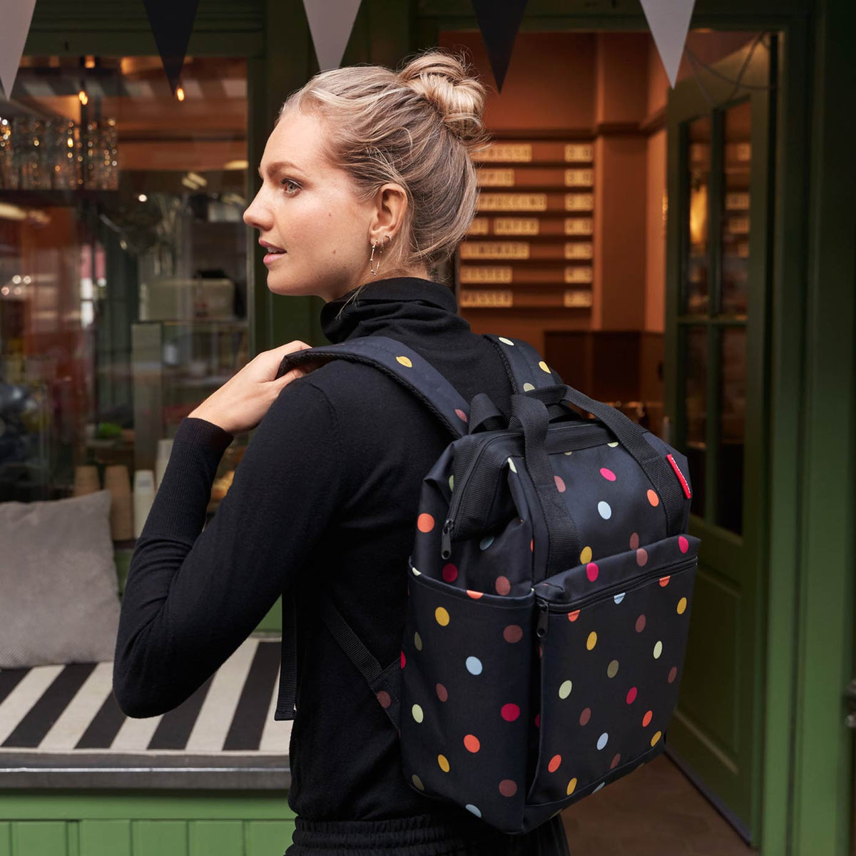 Classic Medium Backpack - Multicoloured Dots