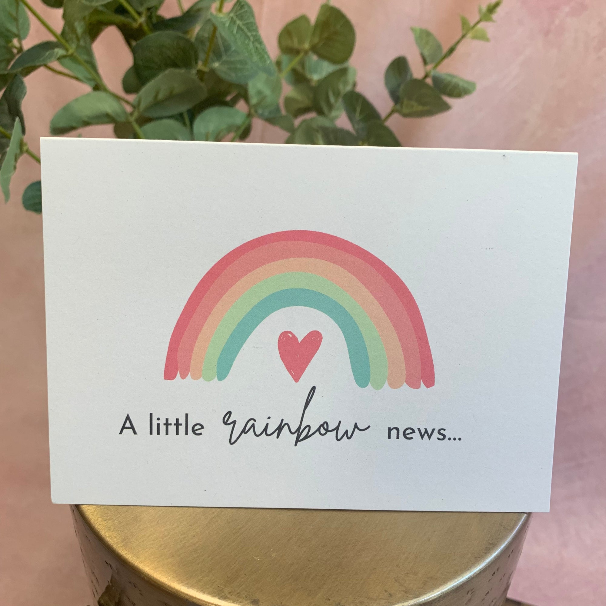Rainbow Pregnancy Announcement Greeting Card
